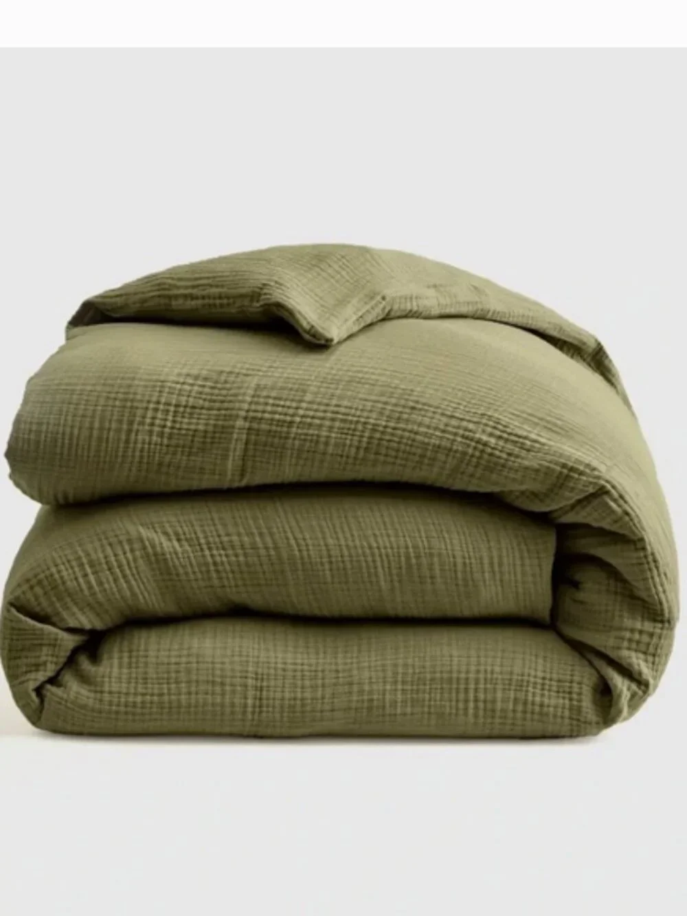 NWT Quince Organic Airy Gauze Twin Duvet Cover in Olive